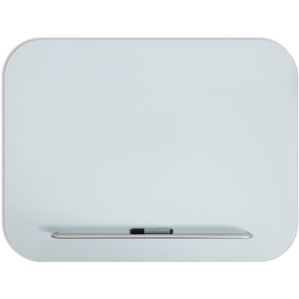 U Brands Magnetic Glass Frameless Dry-Erase Board - 48" (4 ft) Width x 36" (3 ft) Height - White Tempered Glass Surface - Rectangle - Horizontal/Vertical - Magnetic - 1 Each. Picture 1