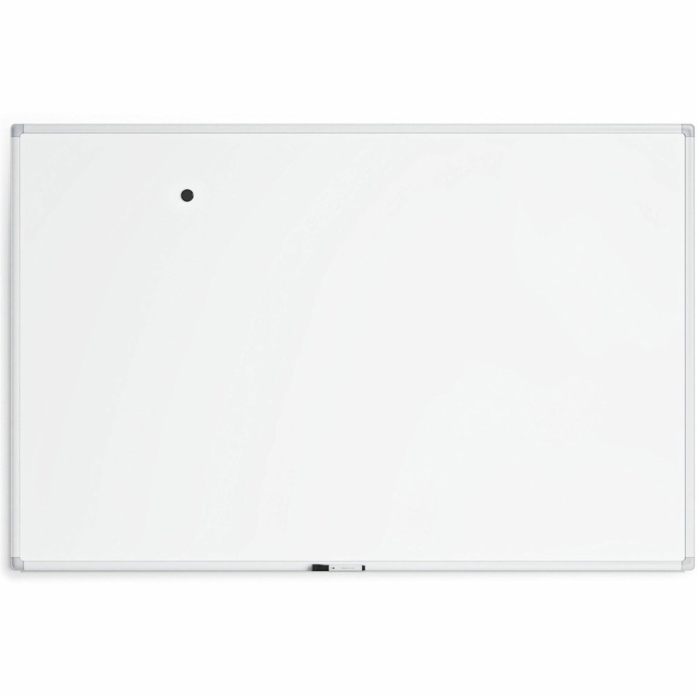 U Brands Magnetic Porcelain Steel Board - 72" (6 ft) Width x 47" (3.9 ft) Height - White Porcelain Steel Surface - White Aluminum Frame - Rectangle - Horizontal/Vertical - 1 Each. Picture 1
