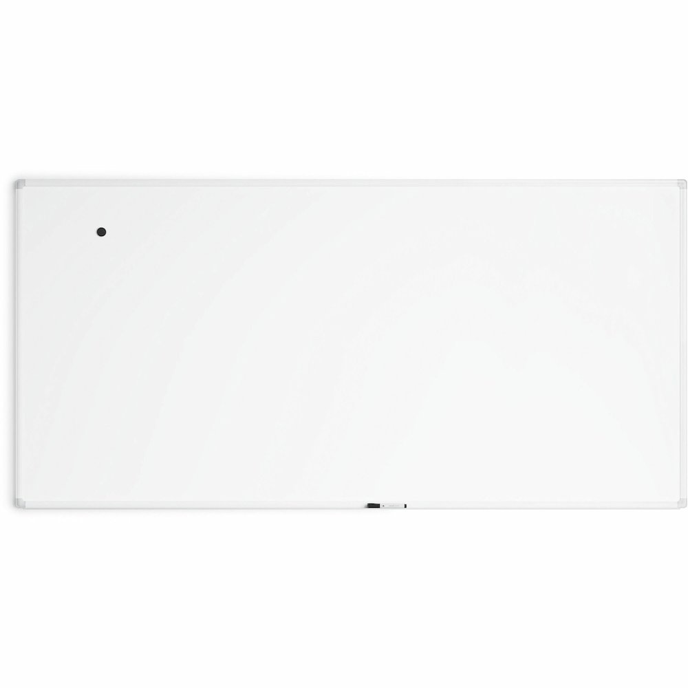 U Brands Magnetic Porcelain Steel Board - 96" (8 ft) Width x 47" (3.9 ft) Height - White Porcelain Steel Surface - White Aluminum Frame - Rectangle - Horizontal/Vertical - Magnetic - 1 Each. Picture 1