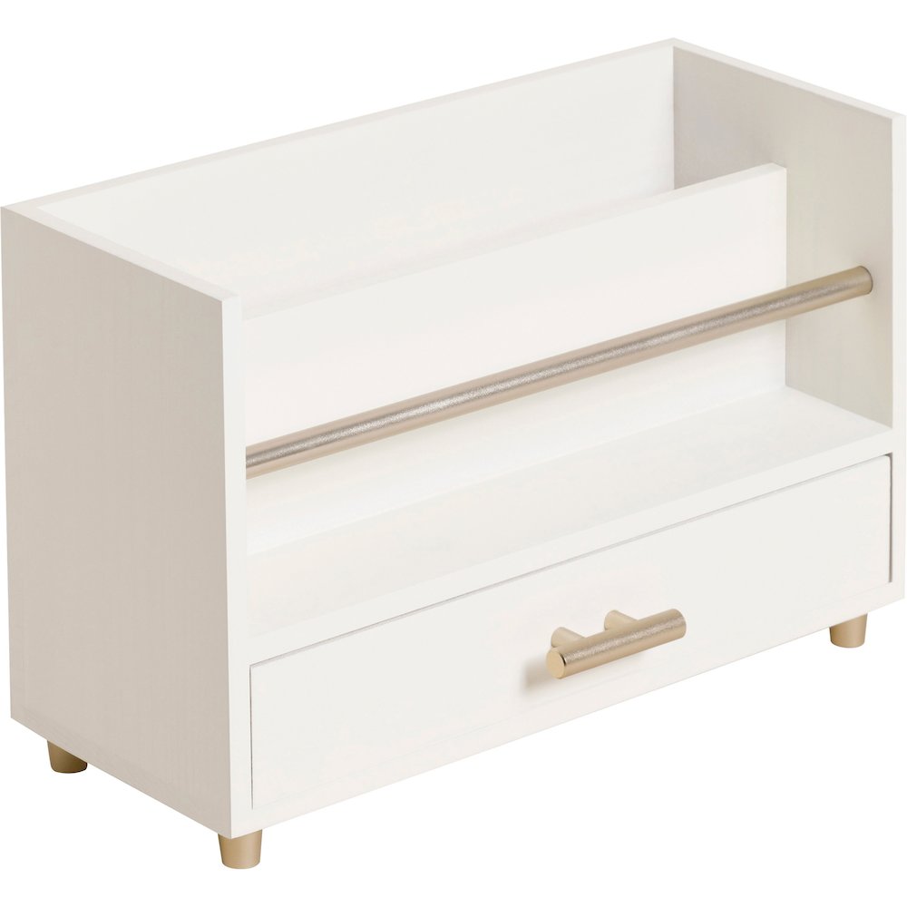 U Brands Juliet Letter Sorter - 6" Height x 3.80" Width x 9.50" Depth - Desktop - Sturdy, Durable, Pull-out Drawer - White - Pine Wood, Metal - 1 Each. Picture 1