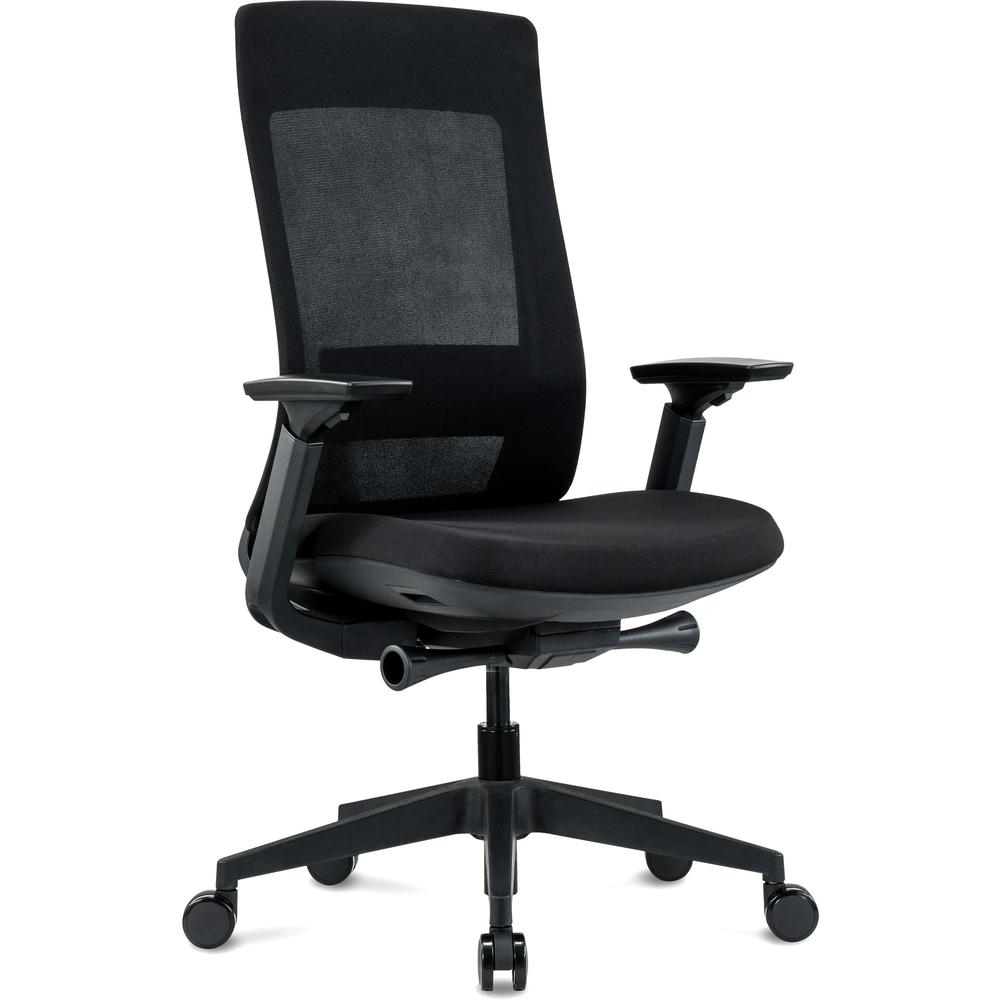 Eurotech Elevate Chair - Black Fabric Seat - Black Mesh Back - Black Frame - 5-star Base - Armrest - 1 Each. Picture 1