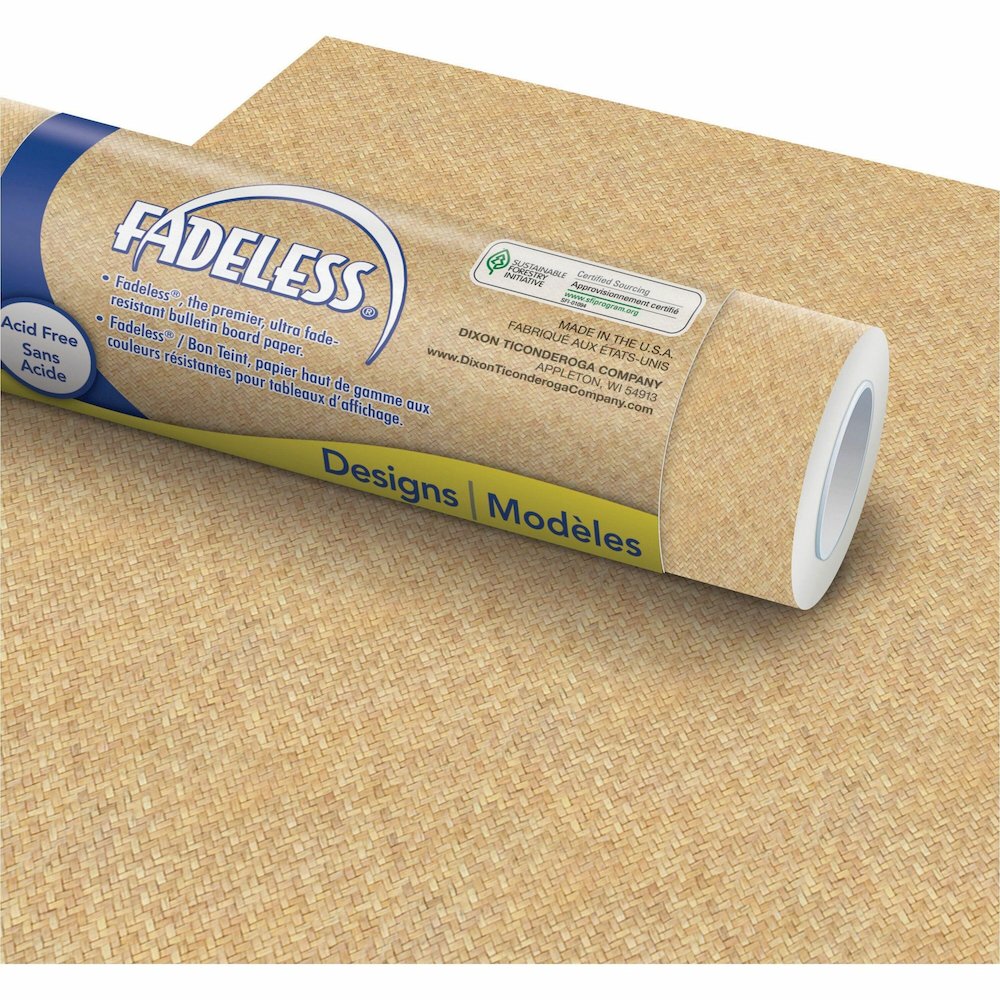 Fadeless Bulletin Board Paper Rolls - Art Project, Craft Project, School, Home, Office Project - 48" Width x 50 ft Length - 50 lb Basis Weight - Brown - 1 Roll. Picture 1