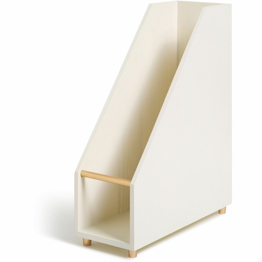 U Brands Juliet Magazine Holder - White - Pine Wood - 1 Each. Picture 1