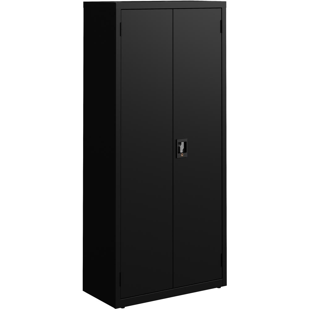 Lorell Fortress Series Slimline Storage Cabinet - 30" Width x 15" Depth x 66" Height - 4 x Shelf(ves) - 720 lb Load Capacity - Durable, Welded, Nonporous Surface, Recessed Handle, Removable Lock, Lock. Picture 1