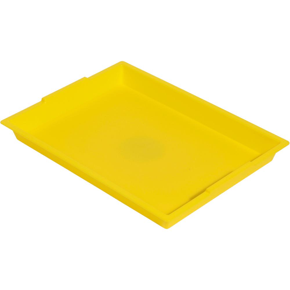 Deflecto Antimicrobial Finger Paint Tray - Painting - 1.83" Height x 16.04" Width x 12.07" Depth - Yellow - Polypropylene, Plastic - 1 Each. Picture 1