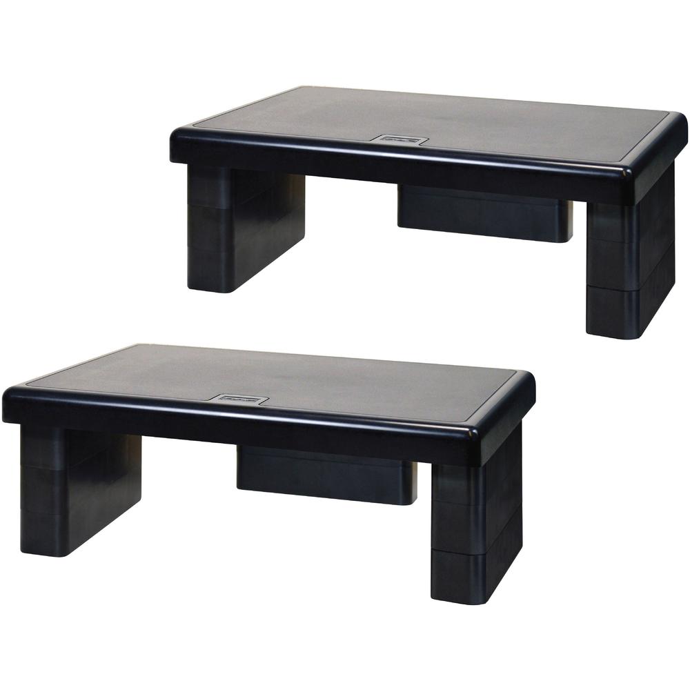 Data Accessories Company Stax MP-107 Monitor Riser Stand - 66 lb Load Capacity - 4.75" Height x 13" Width x 10.50" Depth - Recycled Plastic - Black. Picture 1