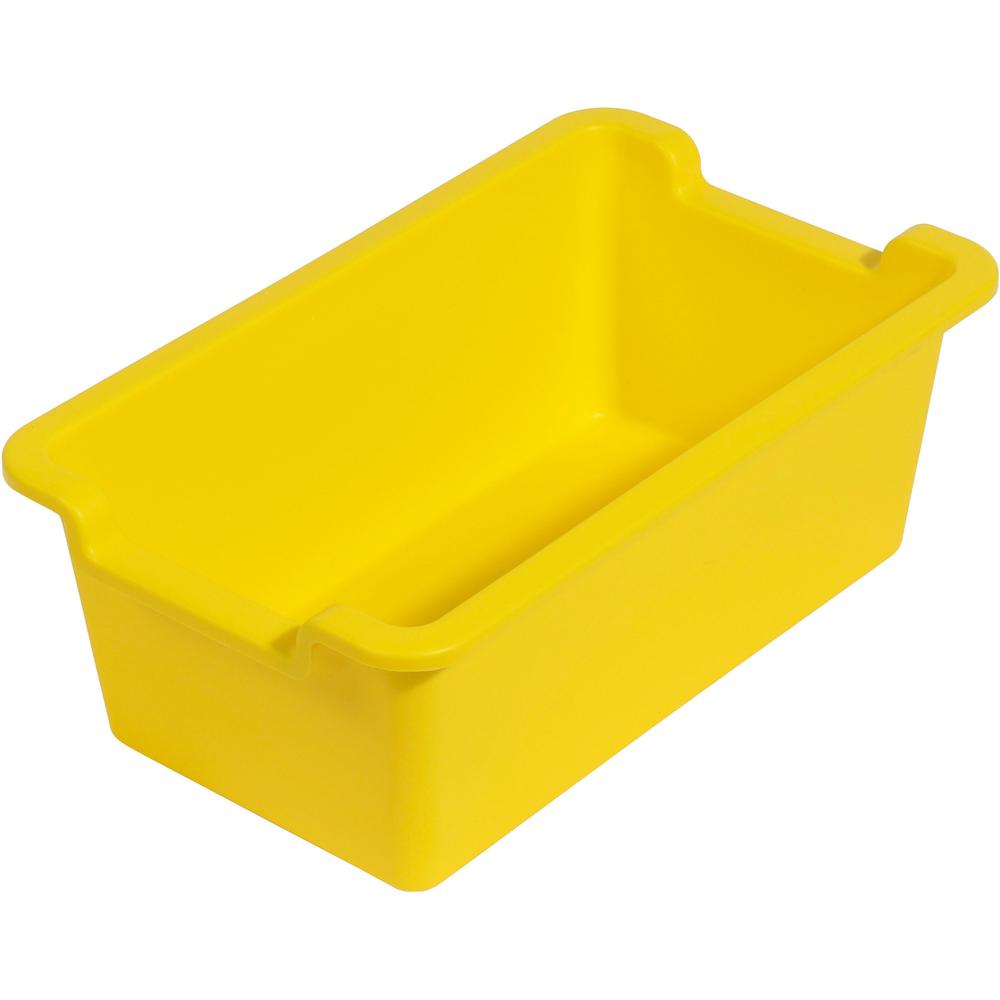 Deflecto Antimicrobial Rectangular Storage Bin - 5.06" Height x 13.24" Width x 8.05" Depth - Antimicrobial, Lightweight, Mold Resistant, Mildew Resistant, Handle, Portable, Stackable - Yellow - Polypr. Picture 1