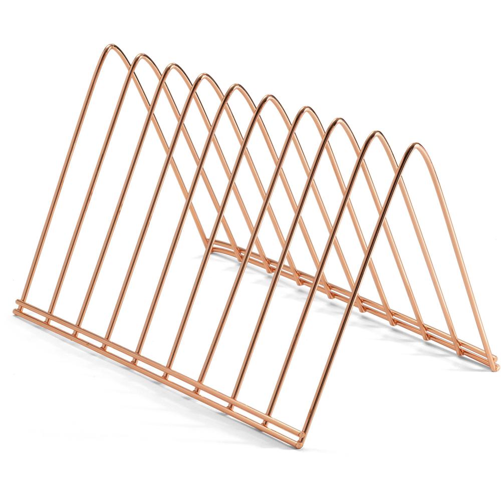 Officemate 93151 Triangular Wire File Sorter, Rose Gold - 7" Height x 7" Width x 11" DepthDesktop - Sturdy - Rose Gold - Steel Wire - 1 Each. Picture 1