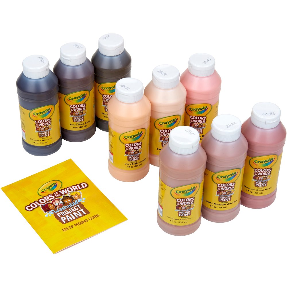 Crayola Colors of the World™ Washable Paint - Multicolor - 8 fl oz - Washable - 9 / Box. Picture 1