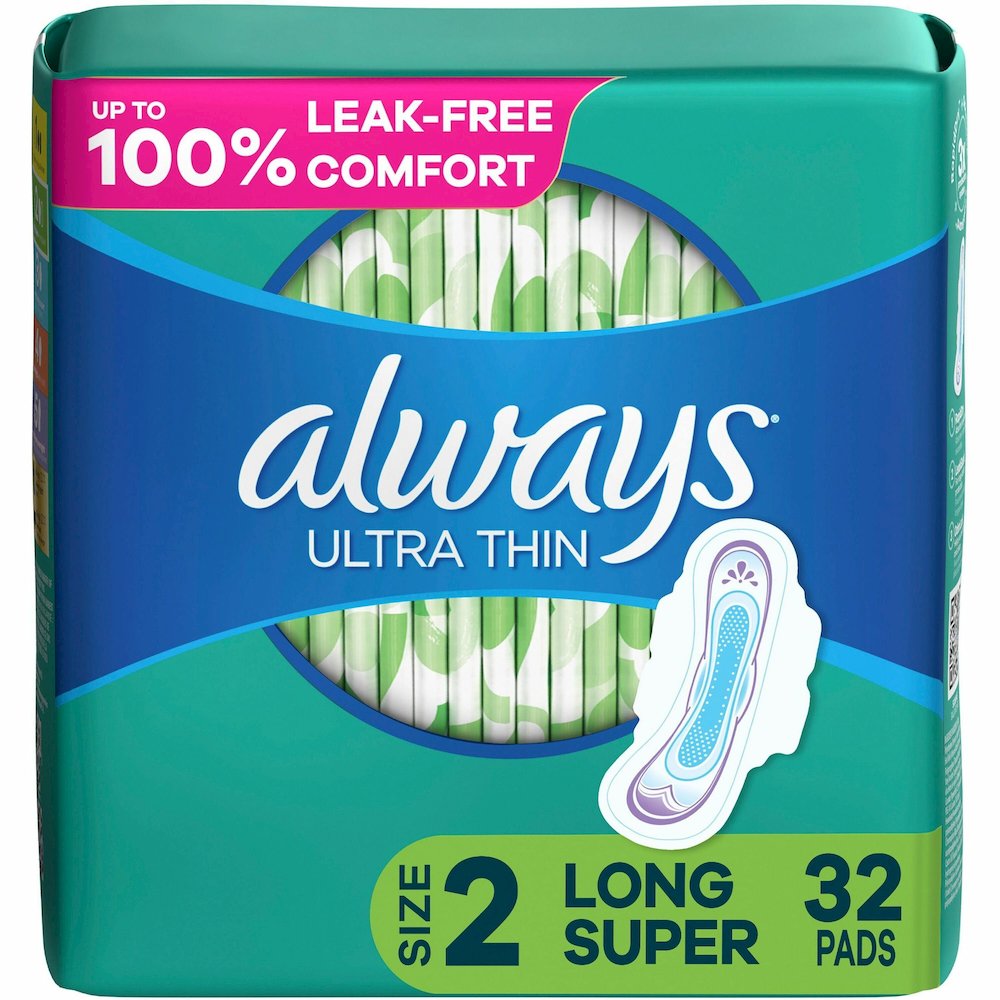 Always Flexi-Wing Ultra Thin Pads - With Wings - Super - Anti-leak, Absorbent, Odor-absorbing - 32 / Pack. Picture 1