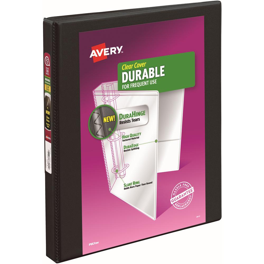Avery&reg; Durable View 3 Ring Binder - 1/2" Binder Capacity - Letter - 8 1/2" x 11" Sheet Size - 120 Sheet Capacity - 3 x Slant Ring Fastener(s) - 2 Pocket(s) - Polypropylene - Recycled - Pocket, Dur. Picture 1