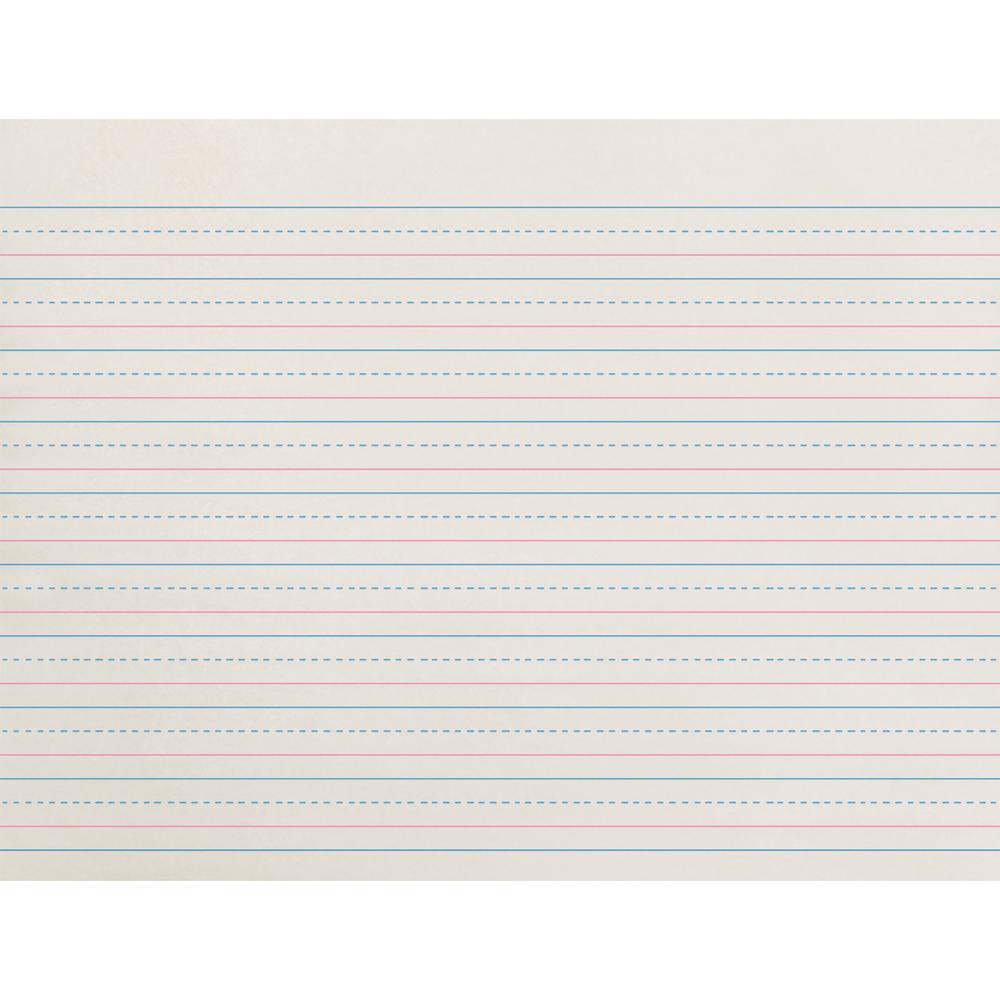 Zaner-Bloser Dotted Midline Newsprint Paper - 500 Sheets - 0.50" Ruled - Unruled Margin - 10 1/2" x 8" Sheet Size - White Paper - 1 Pack. Picture 1