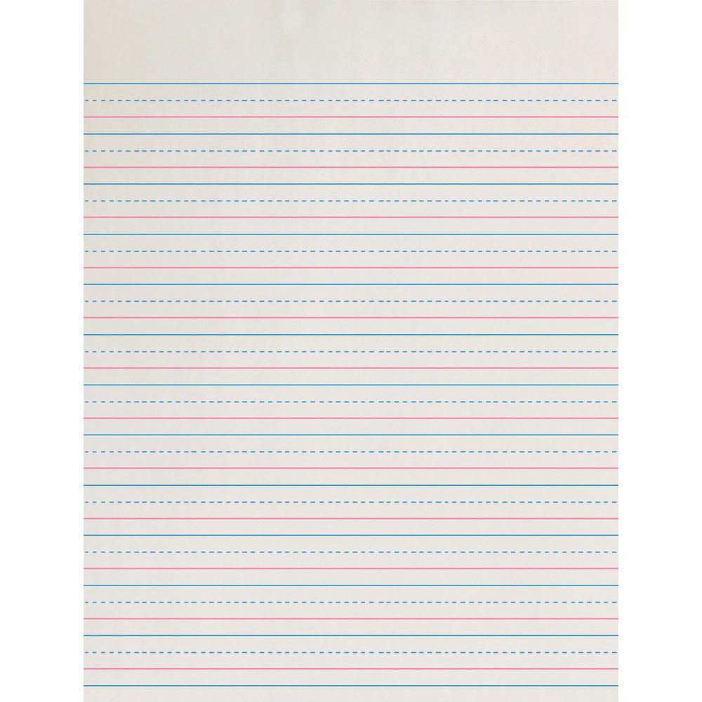 Zaner-Bloser Dotted Midline Newsprint Paper - Letter - 500 Sheets - 0.50" Ruled - Letter - 8" x 10 1/2" Sheet Size - White Paper - 500 / Ream. Picture 1