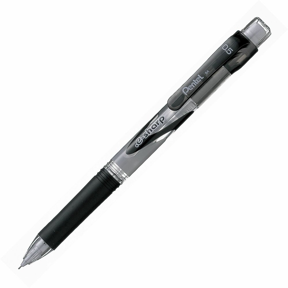 Pentel E-Sharp Mechanical Pencils - 0.5 mm Lead - #2 - Refillable - Black Barrel - 1 Dozen. Picture 1