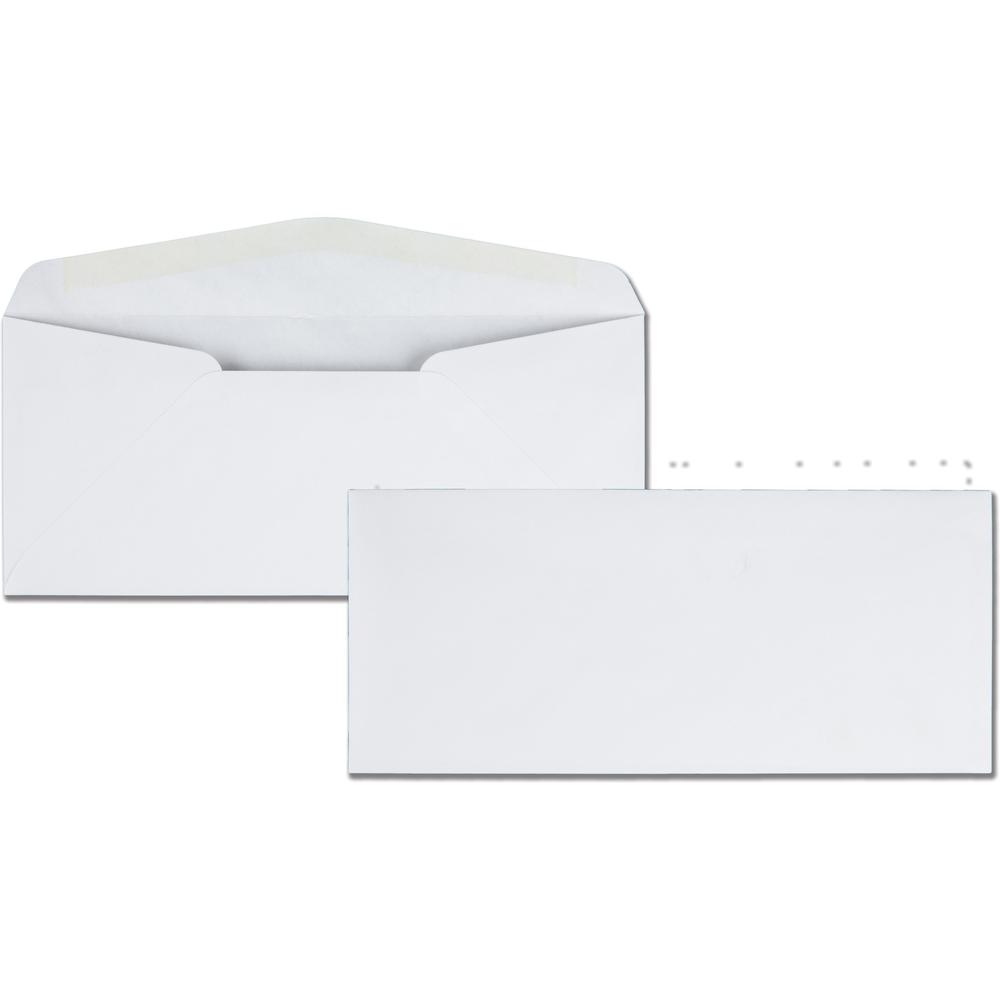Quality Park No. 10 Business Envelopes with Gummed Closure and Diagonal Seam - Business - #10 - 4 1/8" Width x 9 1/2" Length - 24 lb - Gummed - White - Wove - 500 / Box. Picture 1
