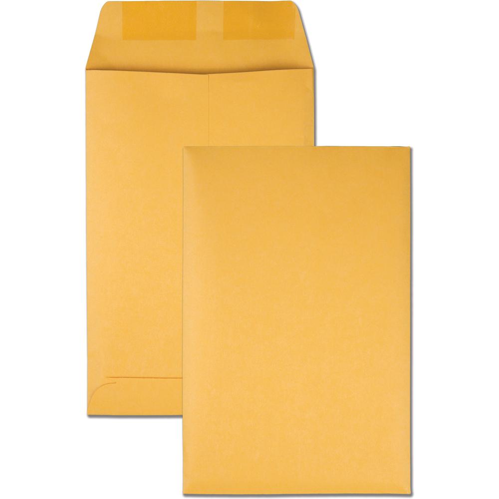 Quality Park 6 x 9 Catalog Mailing Envelopes - Catalog - #1 - 6" Width x 9" Length - 28 lb - Gummed - Kraft - Kraft - 100 / Box. Picture 1