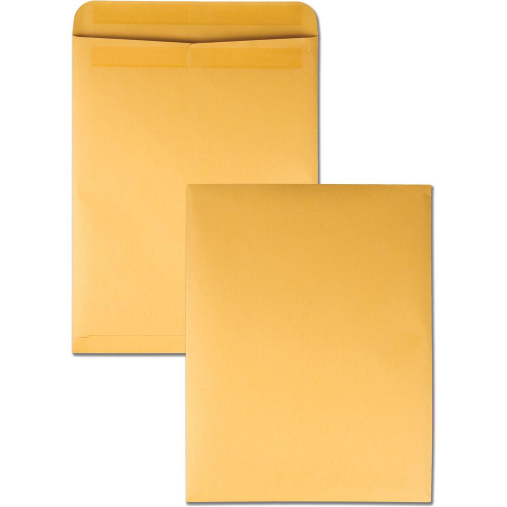 Quality Park 12 x 15-1/2 Catalog Envelopes with Self-Seal Closure - Catalog - #5-1/2 - 12" Width x 15 1/2" Length - 28 lb - Self-sealing - Kraft - 100 / Box - Kraft. Picture 1