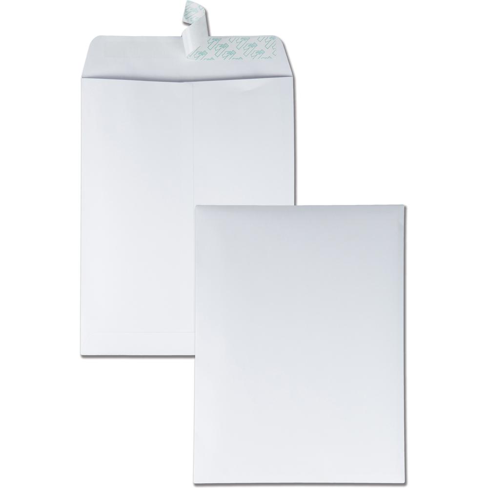 Quality Park 9-1/2 x 12-1/2 Catalog Mailing Envelopes with Redi-Strip&reg; Self-Seal Closure - Catalog - #12 1/2 - 9 1/2" Width x 12 1/2" Length - 28 lb - Peel & Seal - Wove - 100 / Box - White. Picture 1