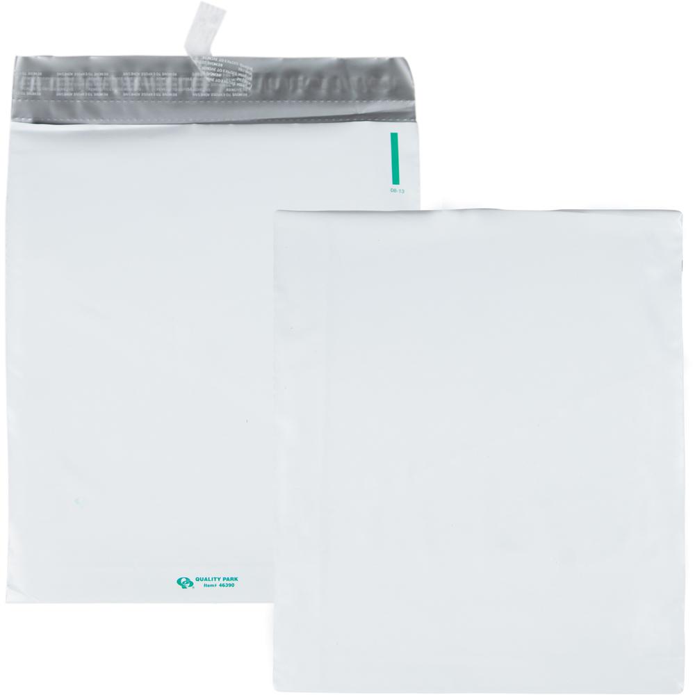 Quality Park Open-End Poly Expansion Mailers - Expansion - 11" Width x 13" Length - 2" Gusset - Self-sealing - White - Polyethylene - 100 / Carton. Picture 1