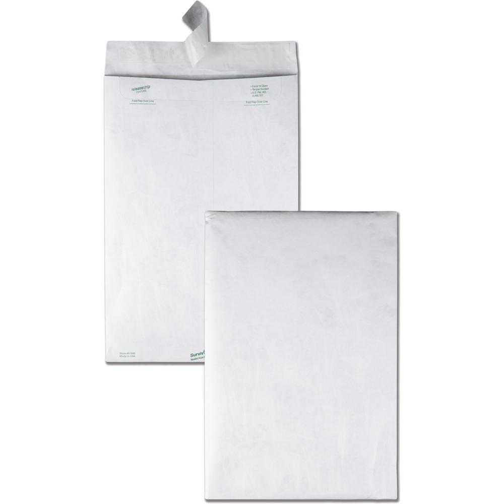 Survivor&reg; 10 x 15 DuPont Tyvek Catalog Mailers - Catalog - 10" Width x 15" Length - 14 lb - Peel & Seal - White - Tyvek - 100 / Box. Picture 1