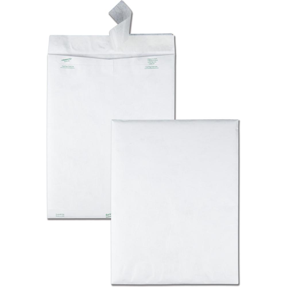 Survivor&reg; 12 x 15-1/2 DuPont Tyvek Catalog Mailers - Catalog - #15 1/2 - 12" Width x 15 1/2" Length - 14 lb - Peel & Seal - White - Tyvek - 100 / Box. Picture 1