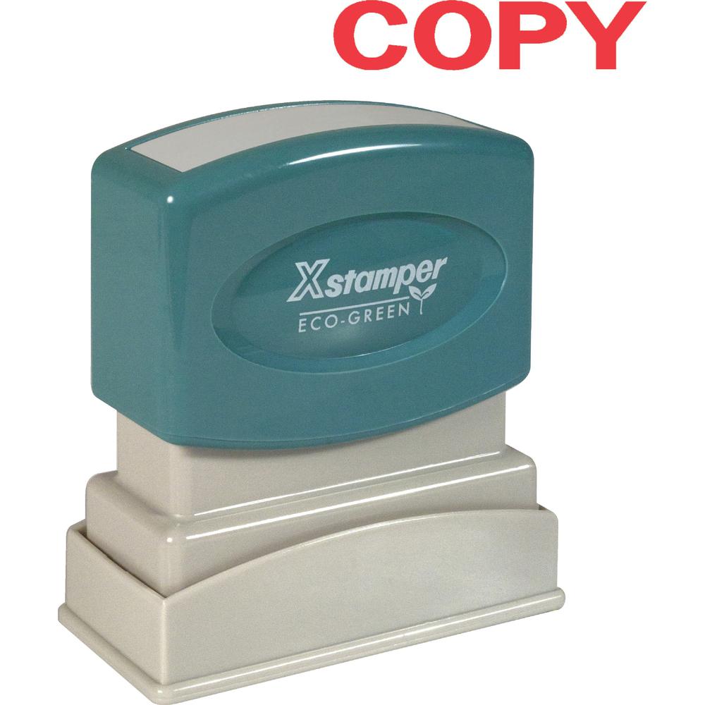 Xstamper COPY Title Stamps - Message Stamp - "COPY" - 0.50" Impression Width x 1.62" Impression Length - 100000 Impression(s) - Red - Recycled - 1 Each. Picture 1