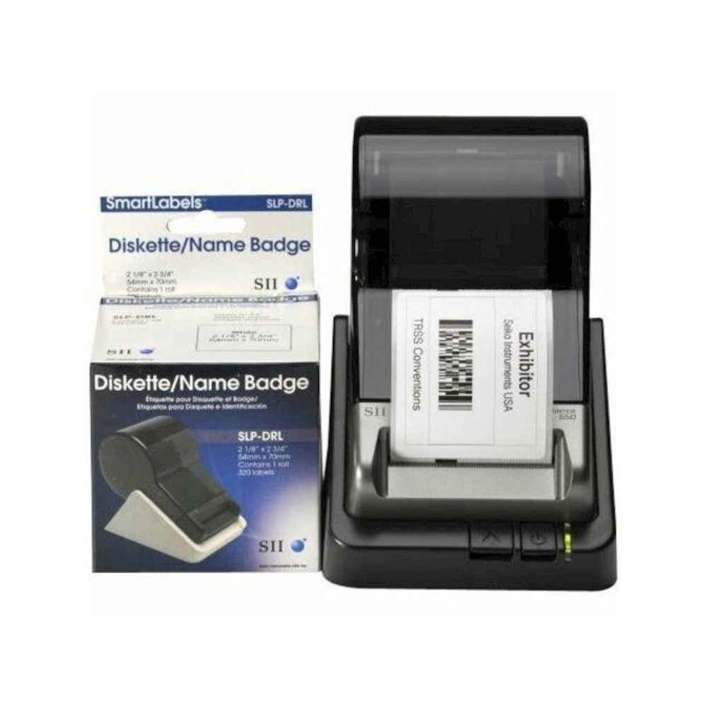 Seiko Diskette Label - 2 3/4" Width x 2 1/8" Length - Permanent Adhesive - Rectangle - Direct Thermal - White - Thermal Paper - 320 / Roll - 1 Each. Picture 1