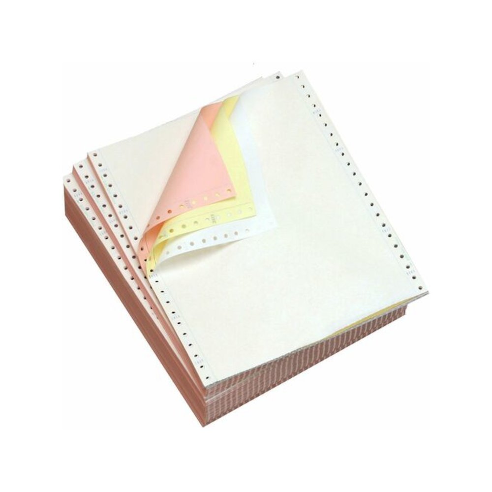 Domtar Continuous Paper - 9 1/2" x 11" - Acid-free, Carbonless, Break Resistant, Perforated, Fade Resistant, Non-yellowing - Canary, Multicolor - 1 Case. Picture 1
