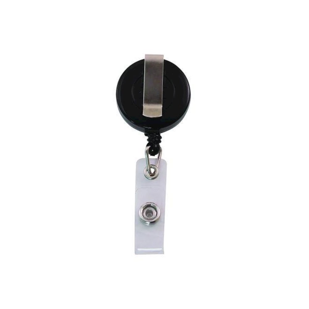 Clip-On Badge Reel, Extends 30", Black, 25/Pack. Picture 2