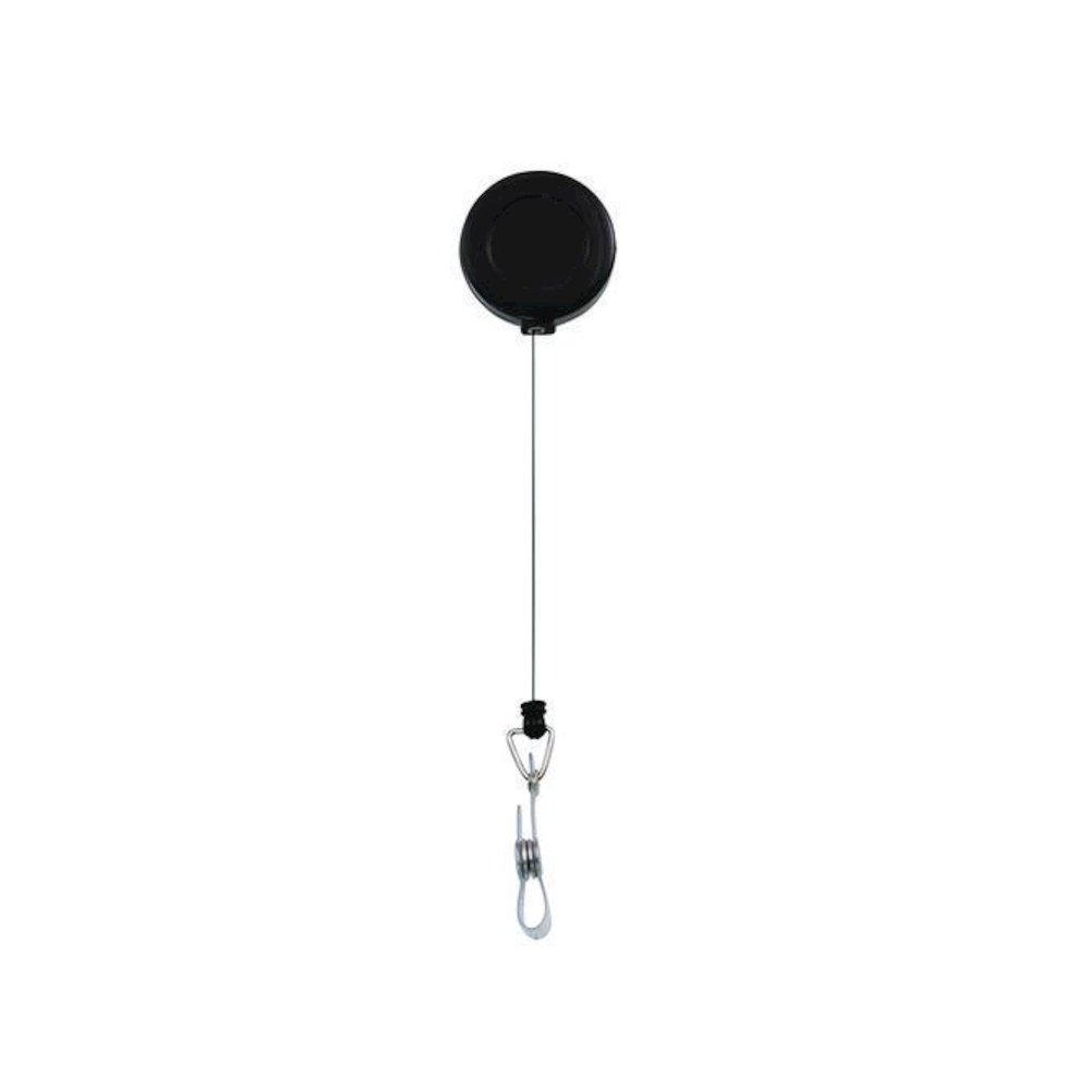 Clip-On Badge Reel, Extends 30", Black, 25/Pack. Picture 4