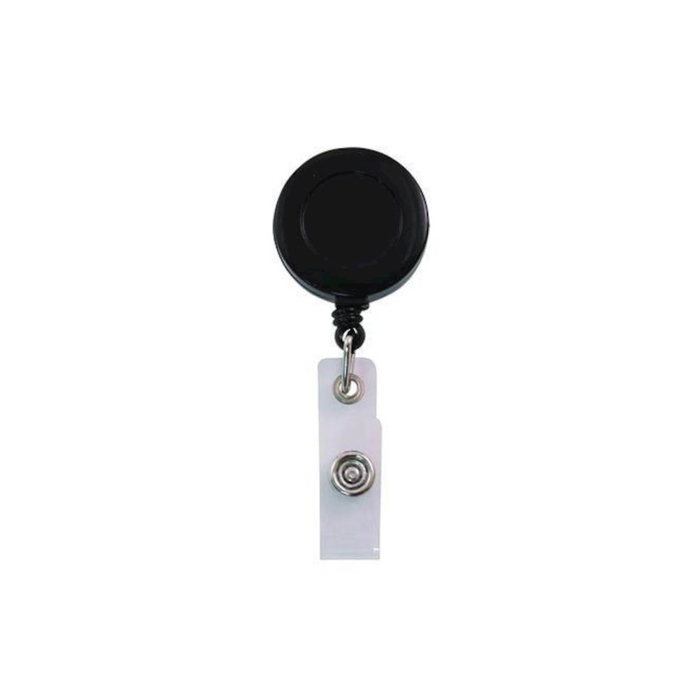 Clip-On Badge Reel, Extends 30", Black, 25/Pack. Picture 1
