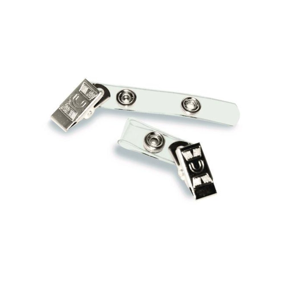 Badge Straps with Clips, 0.38" x 2.75", Clear, 25/Pack. Picture 3
