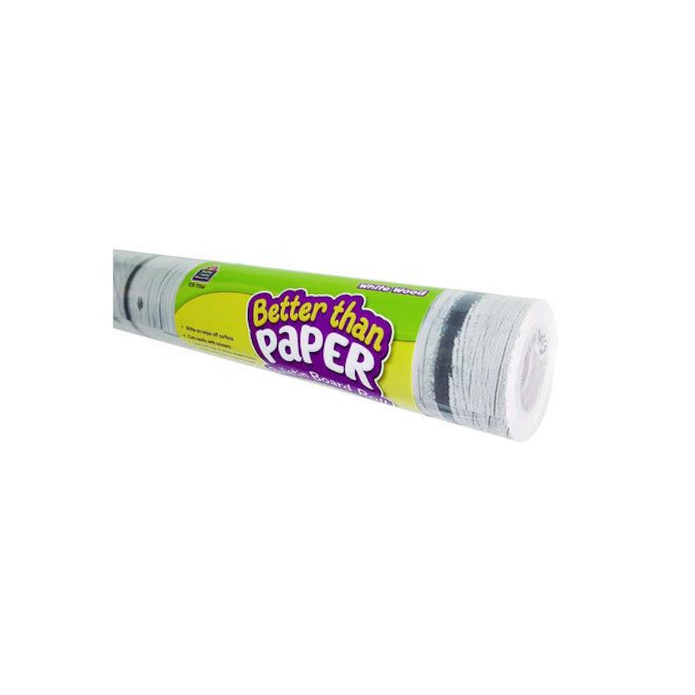 Better Than Paper Bulletin Board Roll, 4 ft x 12 ft, White Wood. Picture 1