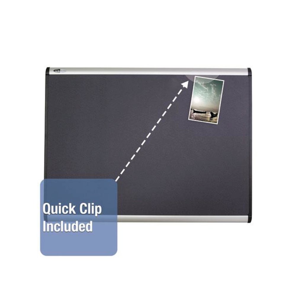 Prestige Plus Magnetic Fabric Bulletin Boards, 72" x 48", Gray Surface, Satin Aluminum Frame. Picture 5