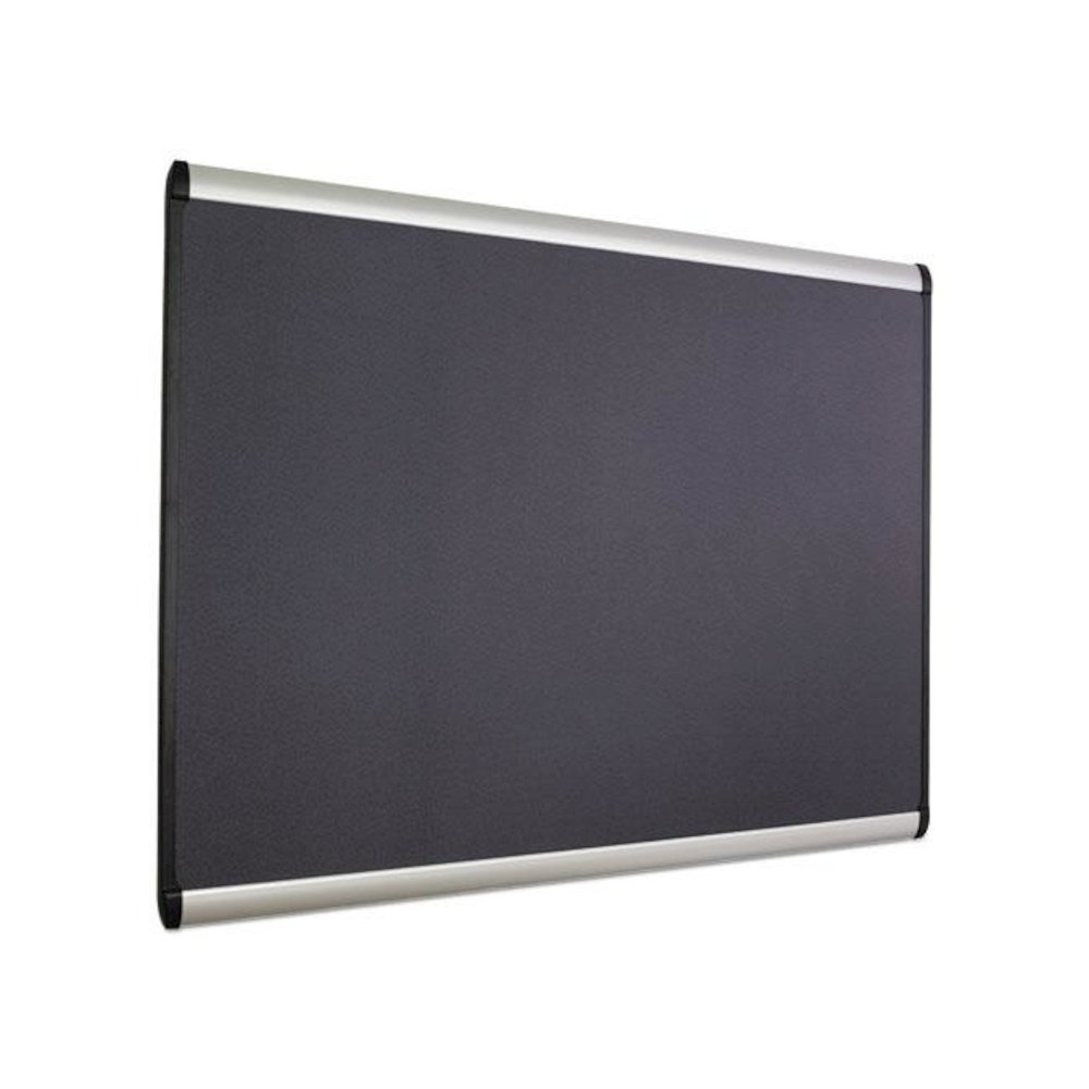 Prestige Plus Magnetic Fabric Bulletin Boards, 72" x 48", Gray Surface, Satin Aluminum Frame. Picture 9