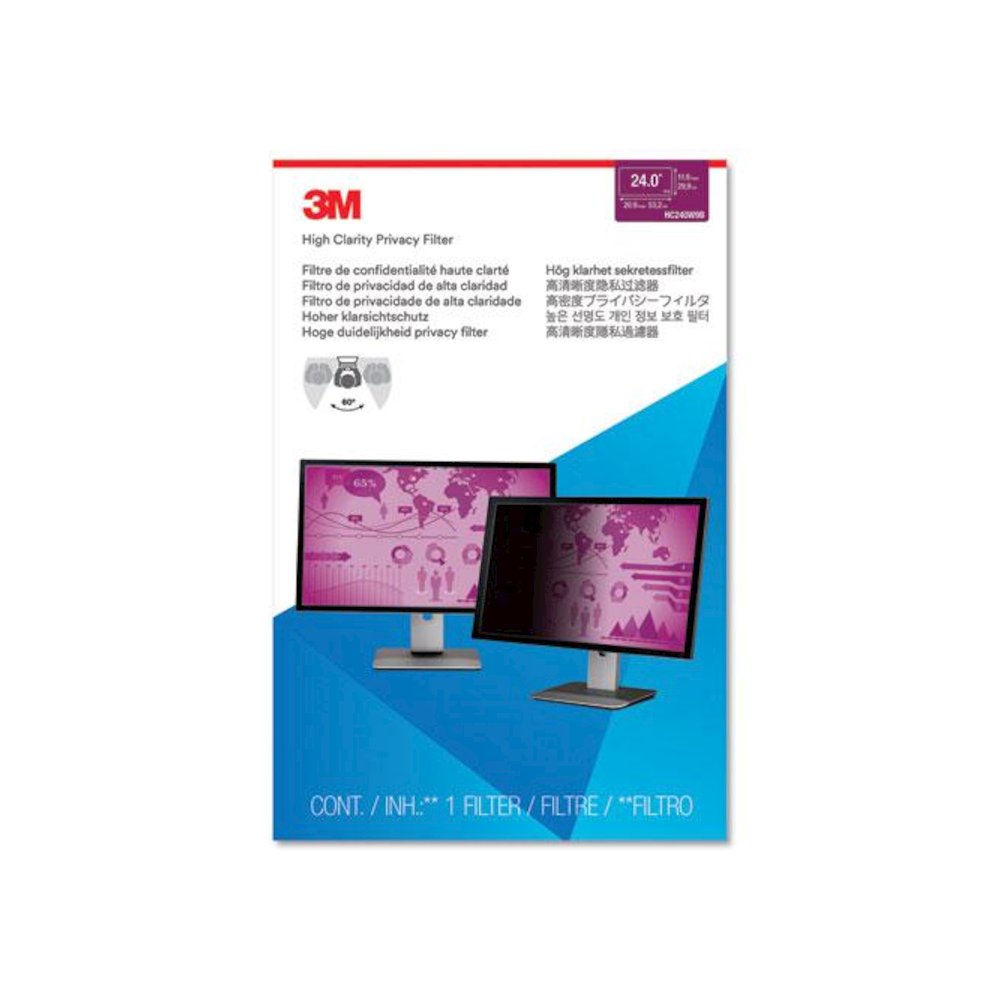 High Clarity Privacy Filter for 24" Widescreen Flat Panel Monitor, 16:9 Aspect Ratio. Picture 2