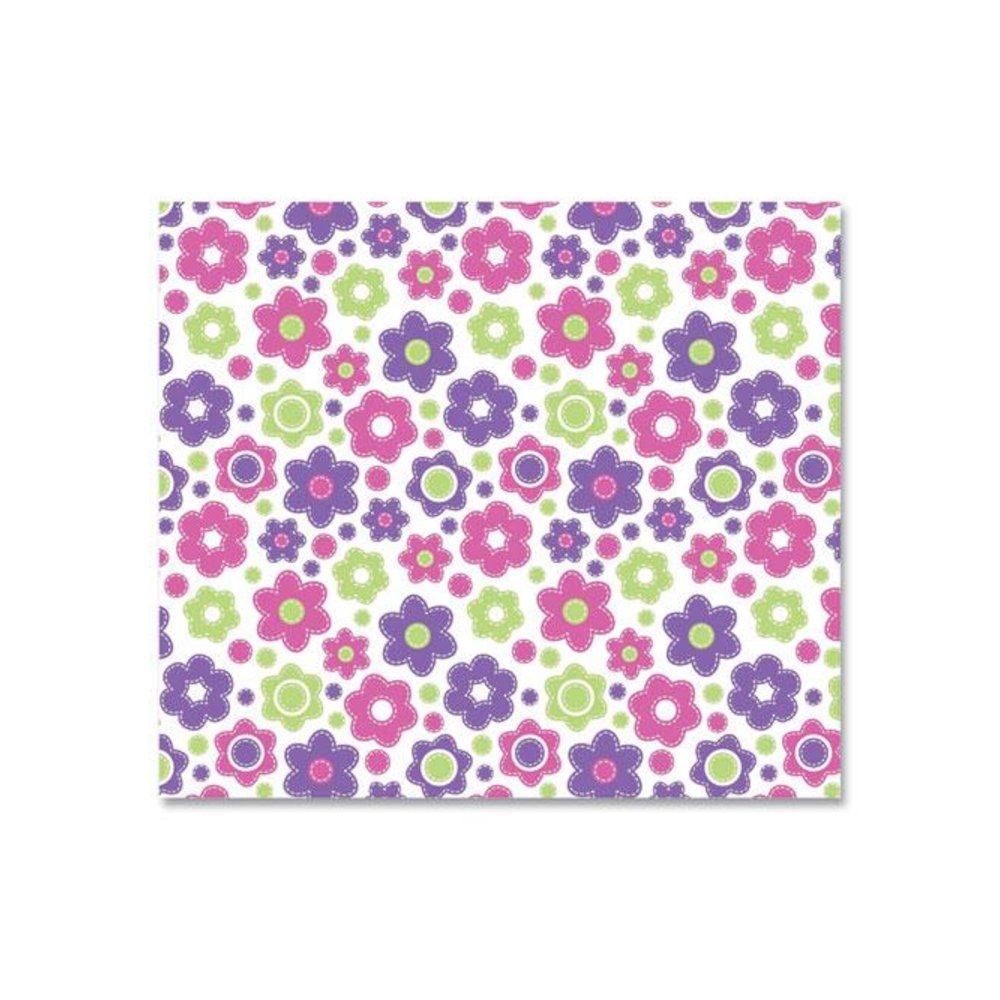 FashionMat Chair Mat for Flat Pile Carpeted and Hard Floors, Rectangular, Straight Edges, 35" x 40", Pink/Green/Purple. Picture 6