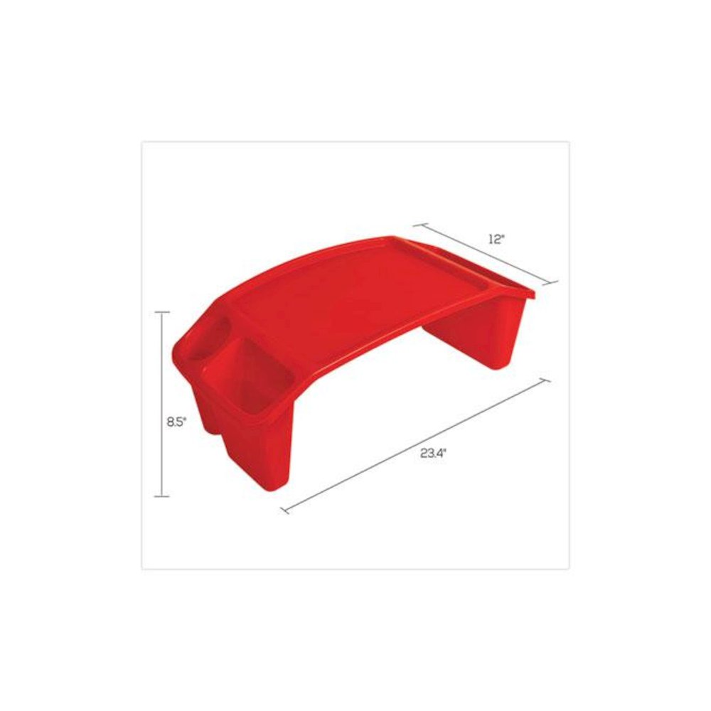 Antimicrobial Lap Desk, Rectangular, 23.35w x 12d x 8.53h, Red. Picture 4