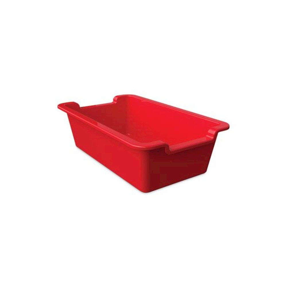 Antimicrobial Rectangle Storage Bin, Red. Picture 1