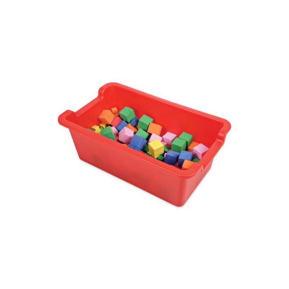 Antimicrobial Rectangle Storage Bin, Red. Picture 3
