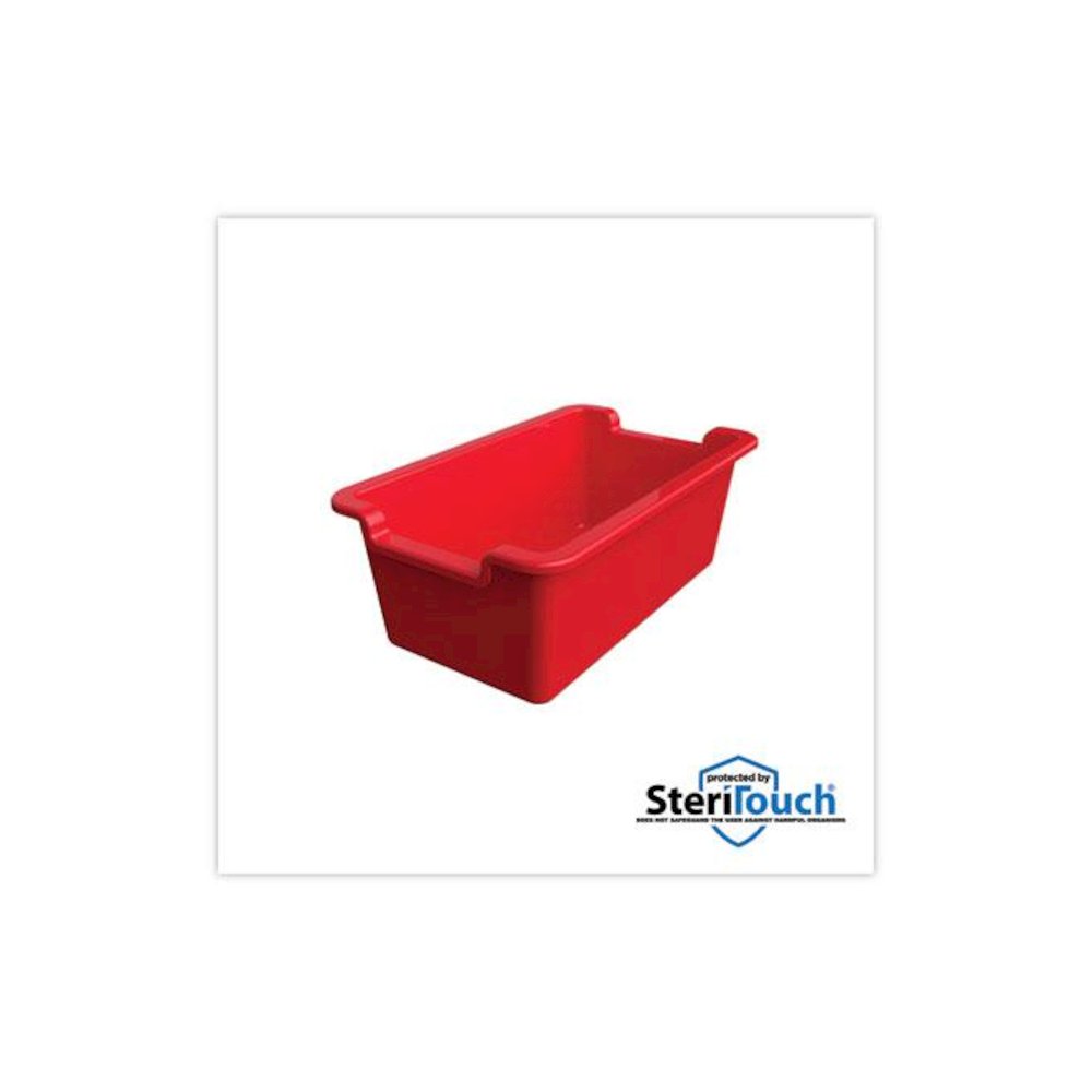 Antimicrobial Rectangle Storage Bin, Red. Picture 4