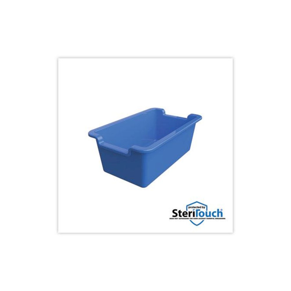 Antimicrobial Rectangle Storage Bin, Blue. Picture 4