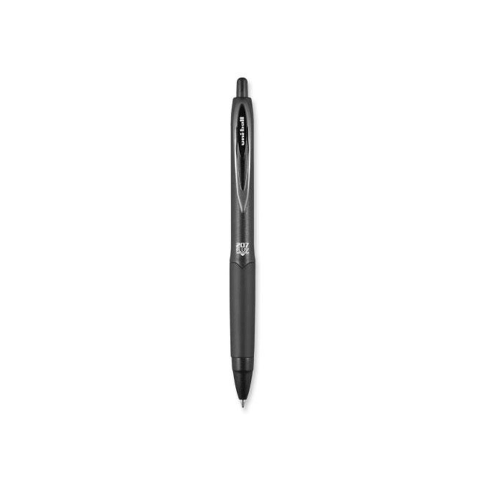 207 Plus+ Gel Pen, Retractable, Medium 0.7 mm, Black Ink, Black Barrel, 36/Pack. Picture 2