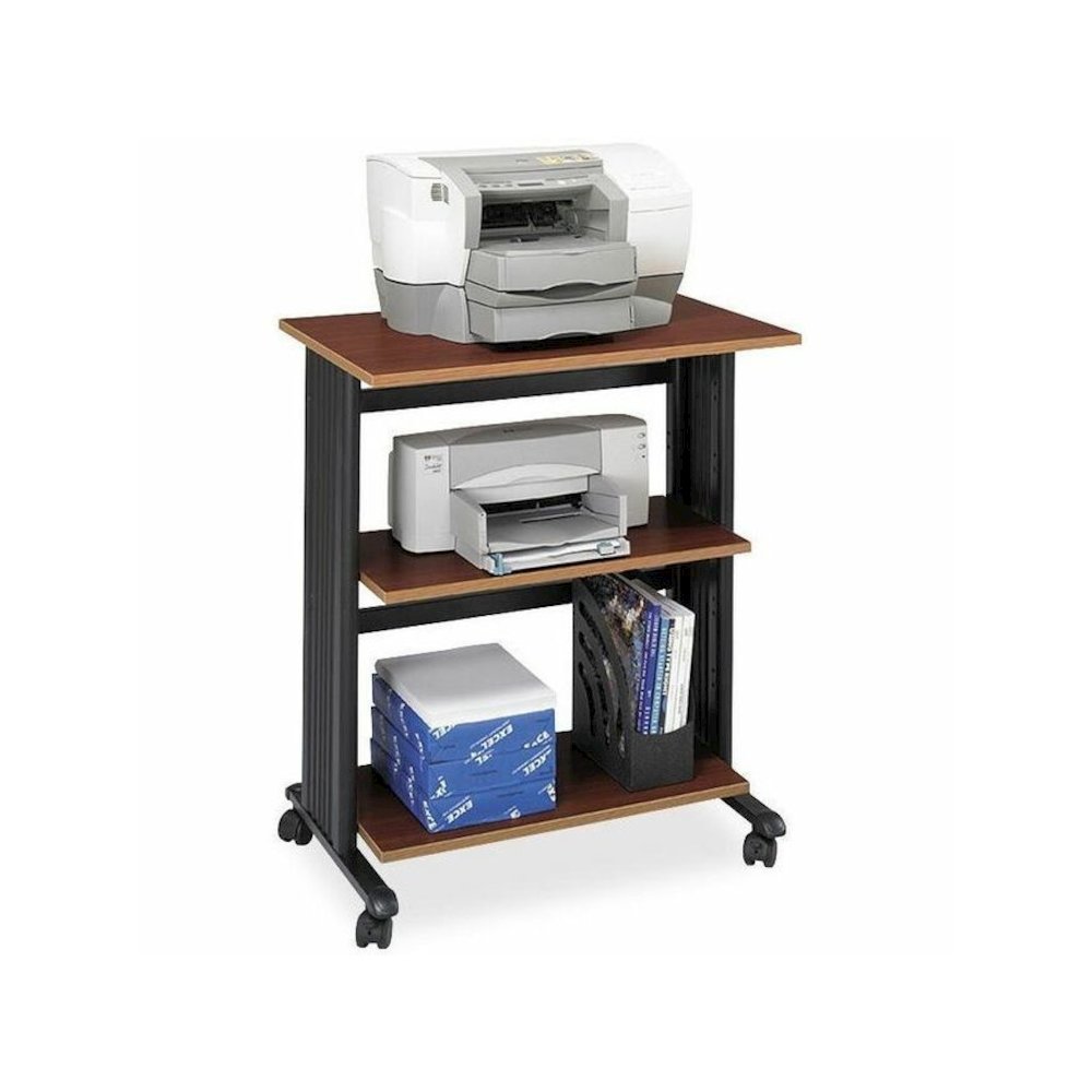 Safco Muv Three Level Adjustable Printer Stand - 175 lb Load Capacity - 3 x Shelf(ves) - 35" Height x 29.50" Width x 20" Depth - Floor - Laminate - Steel, Wood, Melamine, Polyvinyl Chloride (PVC) - Ch. Picture 1