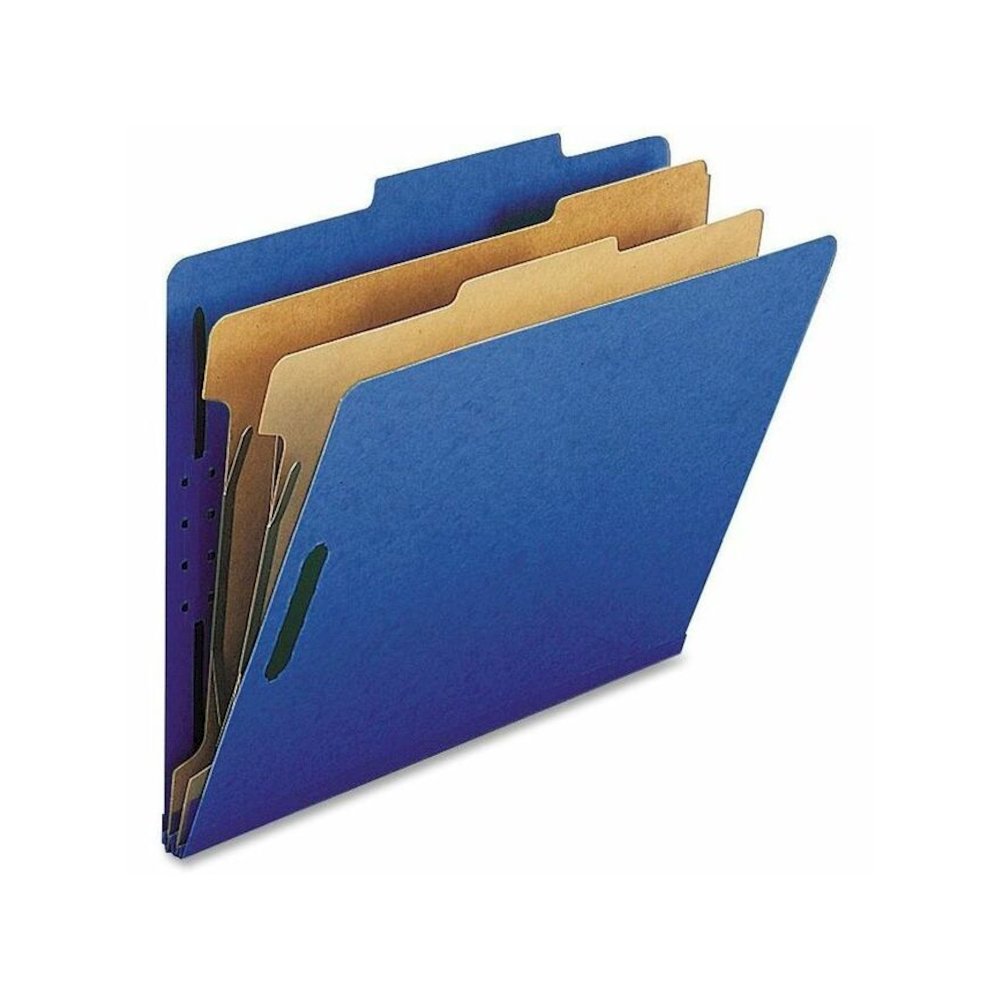 Nature Saver Letter Recycled Classification Folder - 8 1/2" x 11" - 2" for Folder - 2 Divider - 25 pt. - Dark Blue - 100% Recycled - 10 / Box. Picture 1
