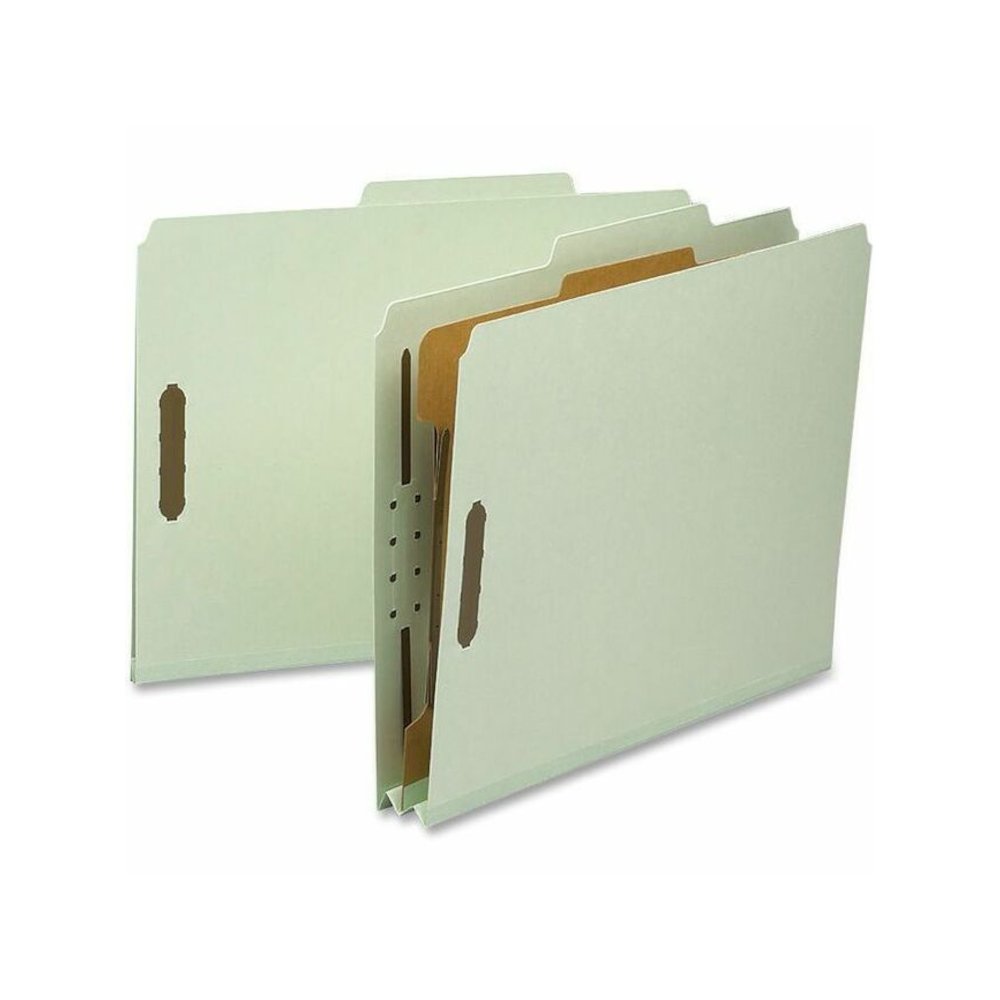 Nature Saver 2/5 Tab Cut Letter Yes Classification Folder - 8 1/2" x 11" - 2" Expansion - Prong K Style Fastener - 2" for Folder, 1" for Divider - 1 Divider - 25 pt. - Tyvek, Fiberboard, Pressboard - . Picture 1