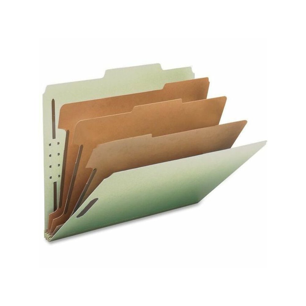 Nature Saver 2/5 Tab Cut Letter Yes Classification Folder - 8 1/2" x 11" - 3" Expansion - Prong K Style Fastener - 2" Fastener Capacity, 1" for Divider - 3 Divider - 25 pt. - Tyvek, Fiberboard, Pressb. Picture 1