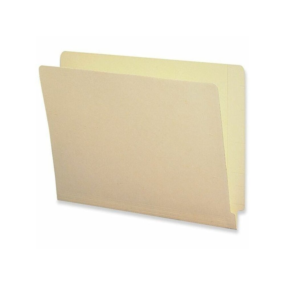 Business Source Straight Tab Cut Letter Recycled End Tab File Folder - 8 1/2" x 11" - End Tab Location - 11 pt. - Indexed Filing System - 10% Recycled - 100 / Box. Picture 1