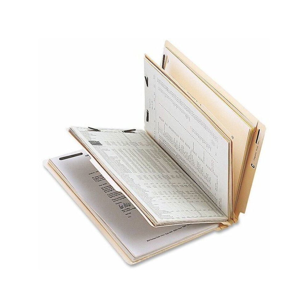 Business Source Letter Recycled Classification Folder - 8 1/2" x 11" - 2" Fastener Capacity - End Tab Location - 2 Divider - 18 pt. - 10% Recycled - 10 / Box. Picture 1
