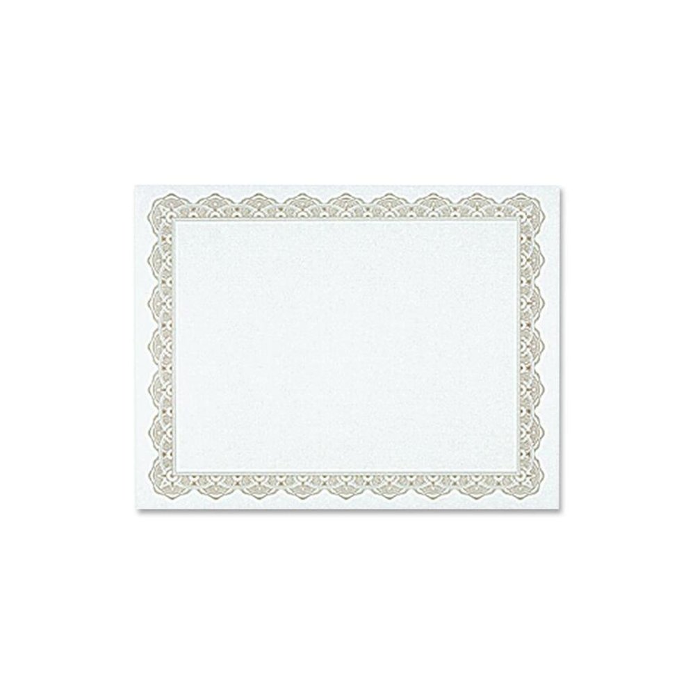 Geographics Blank Award Parchment Certificates - 24 lb Basis Weight - 8.5" Width x 11" Length - Inkjet, Laser Compatible - Gold with Gold Border - Parchment Paper - 25 / Pack. Picture 1
